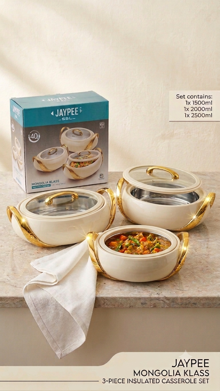 Jaypee Mongolia Klass 3-Piece Insulated Casserole Set