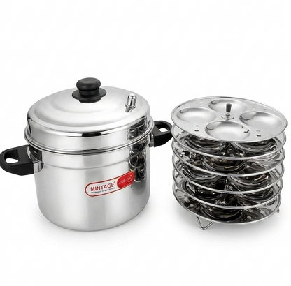 Mintage Stainless Steel Idli Maker with outer case