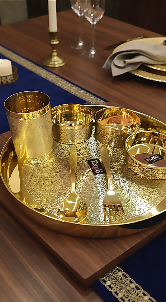Expo pure brass 7pc Thali set