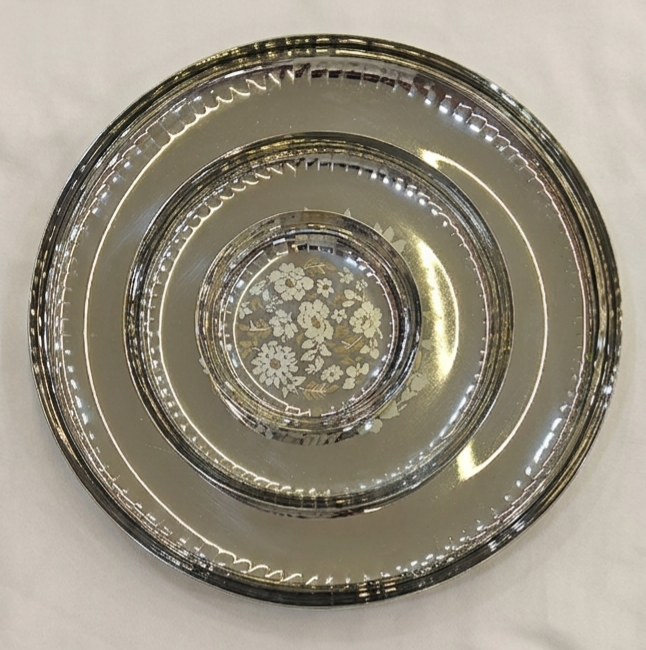 51pc 100% pure stainless steel dinner set| brand_Mirror | hammered