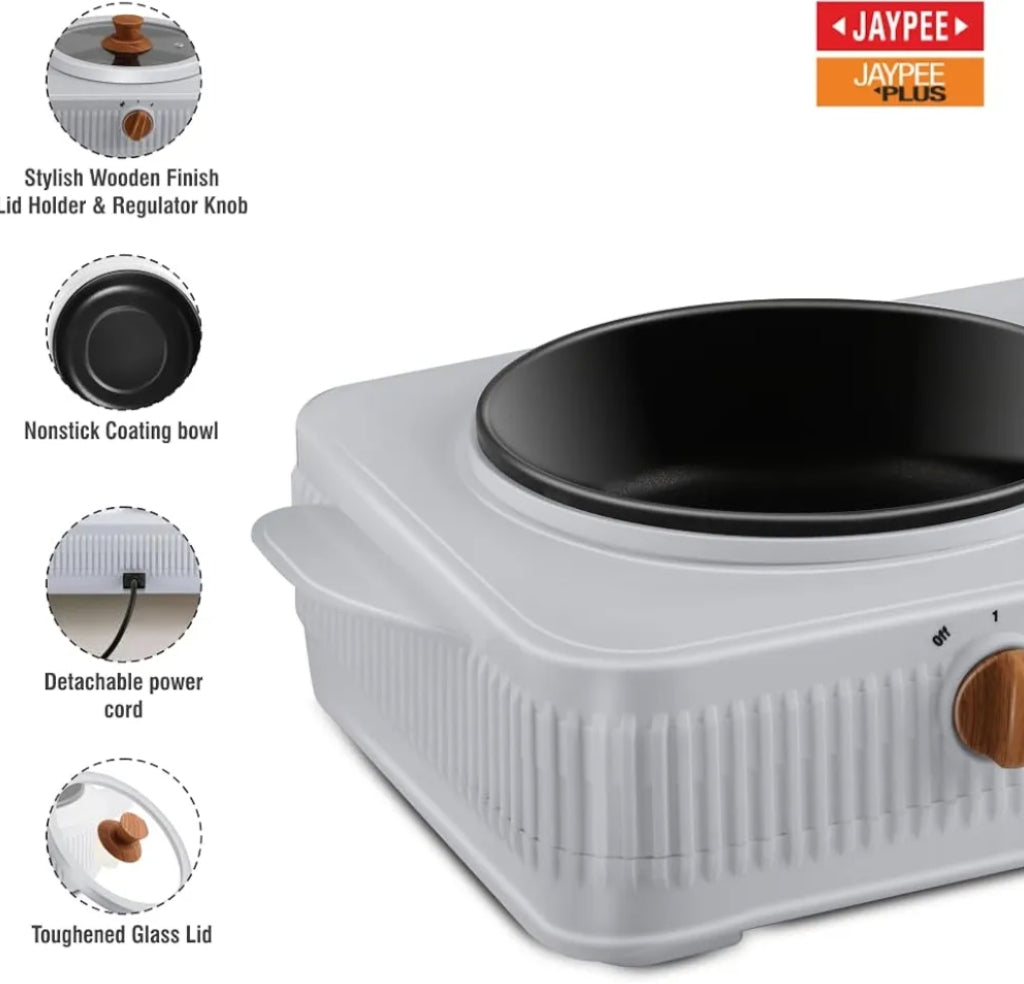 Jaypee Plus Electric CookSmart Casserole 3-in-1 for Reheating, Cooking &  Serving(1.5+1.5 Ltr)