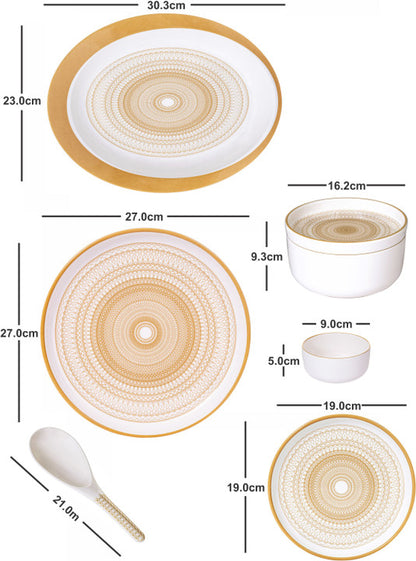 Servewell 31 pc 100% pure melamine Dinner Set Dome - Arkaya