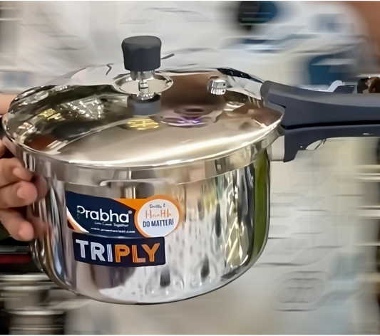 Prabha Triply pressure cooker 3pc set (1.5L, 3L, 5L)