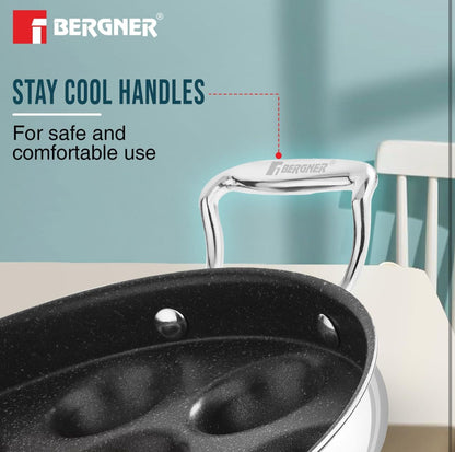 Argent Samsara Tri-Ply Stainless Steel Round Paniyarakkal with 11 Pits (25cm Diameter) - Induction Bottom