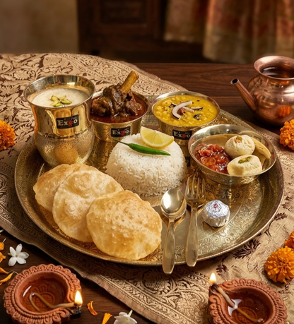 Expo Pure brass 7pc Thali Set