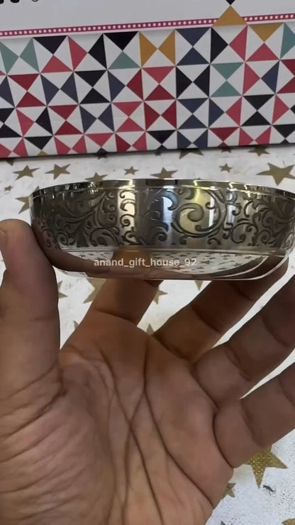 Lily etching 63pc steel Dinner set fully embroided