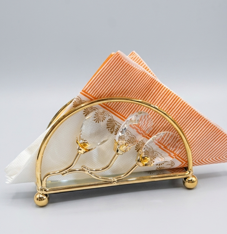 Golden Decorative Napkin Holder D shape