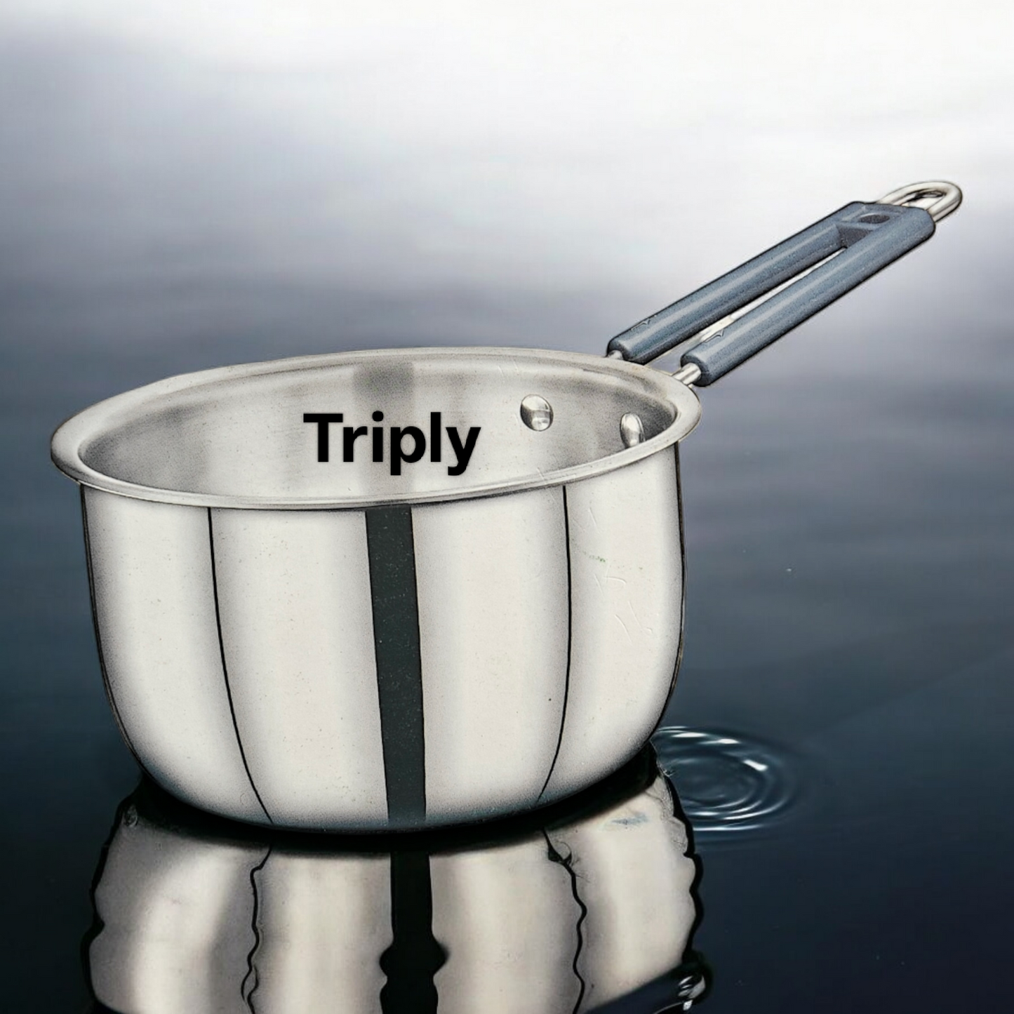 Winchef Triply Stainless Steel Steelanium Sauce Pan without lid, Gas and Induction Compatible