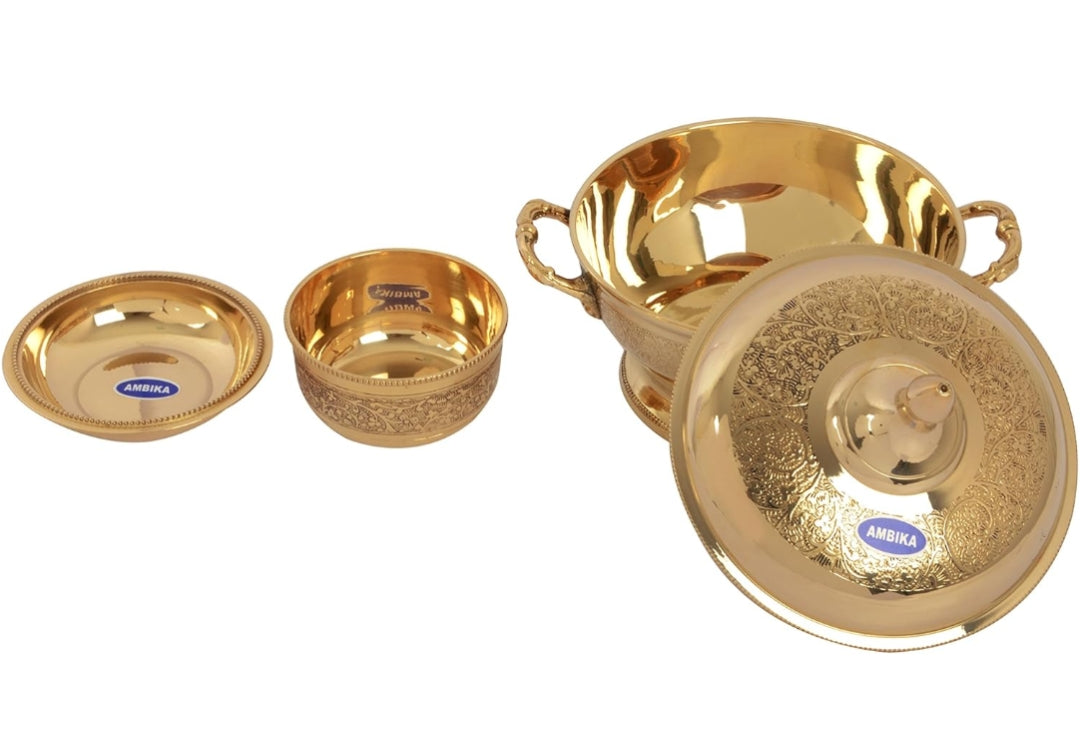 Ambika 51pcs pure Brass Dinner Set.