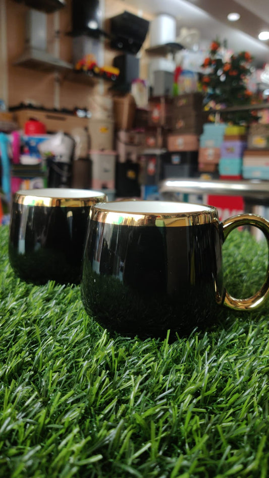 Dine time 6pc mug set- belly coffee black