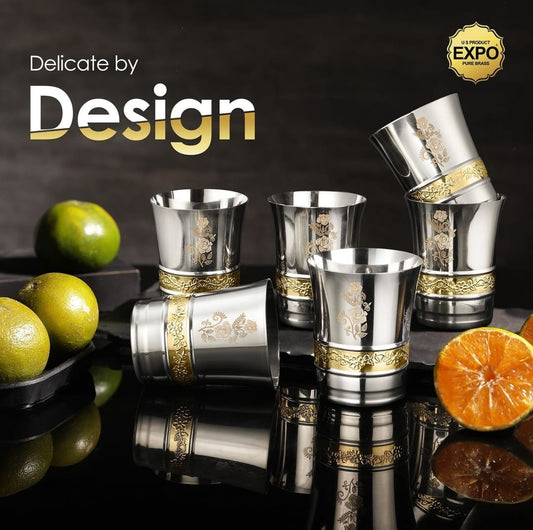 Pure stainless steel fancy glass set